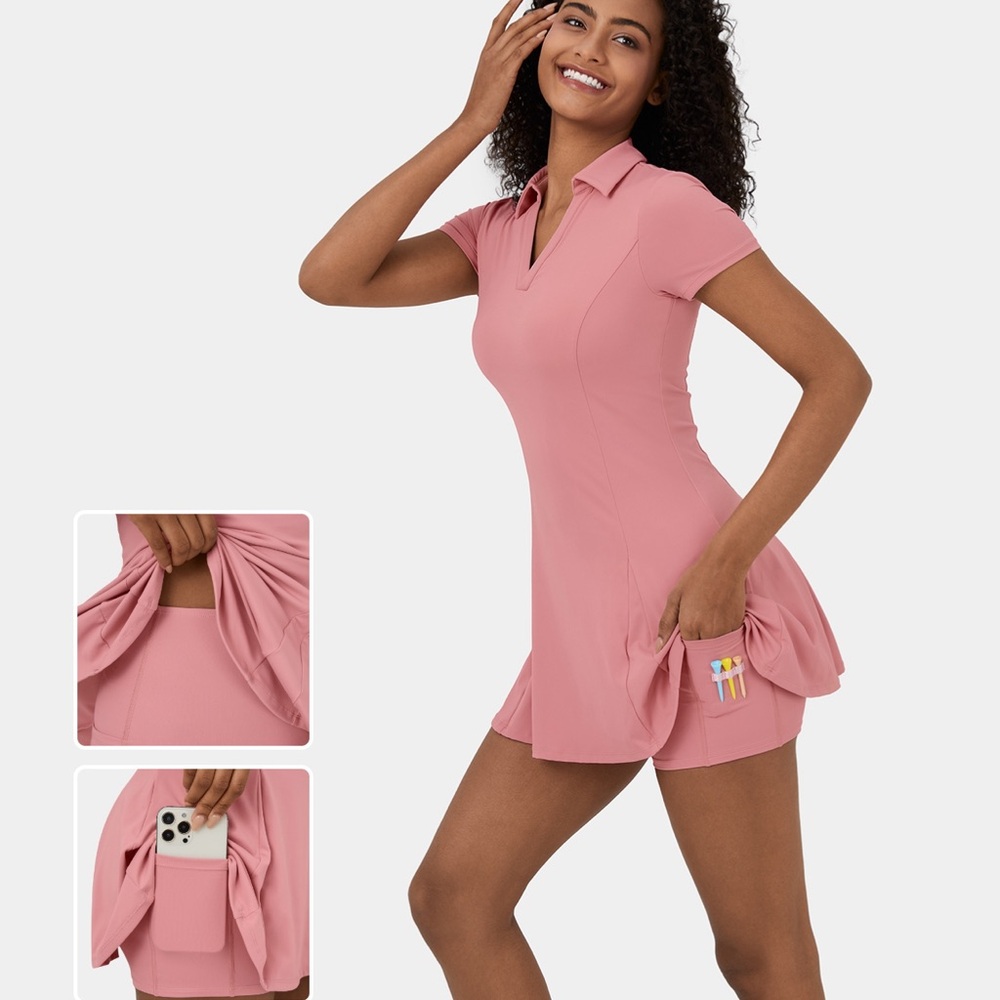 NEVER BEEN WORN HALARA Pink Golf Dress with Shorts